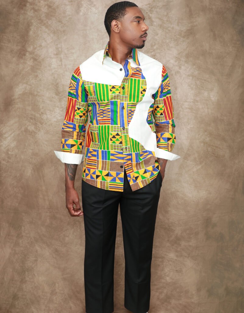Buy African Print Shirt for Men – Custom Made 2 vibrant african print shirt for men in usa